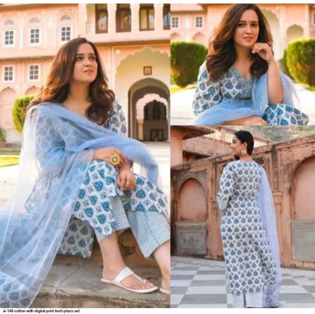 PRINTED SUIT IN COTTON FABRIC