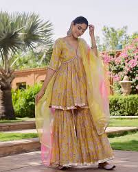 SHORT FROCK AND SHARARA SUIT